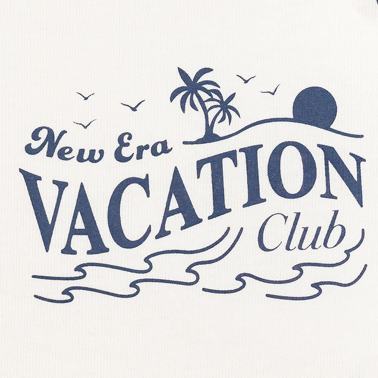 New Era Vacation Club Ivory Short Sleeve Crop Top Women T-Shirt