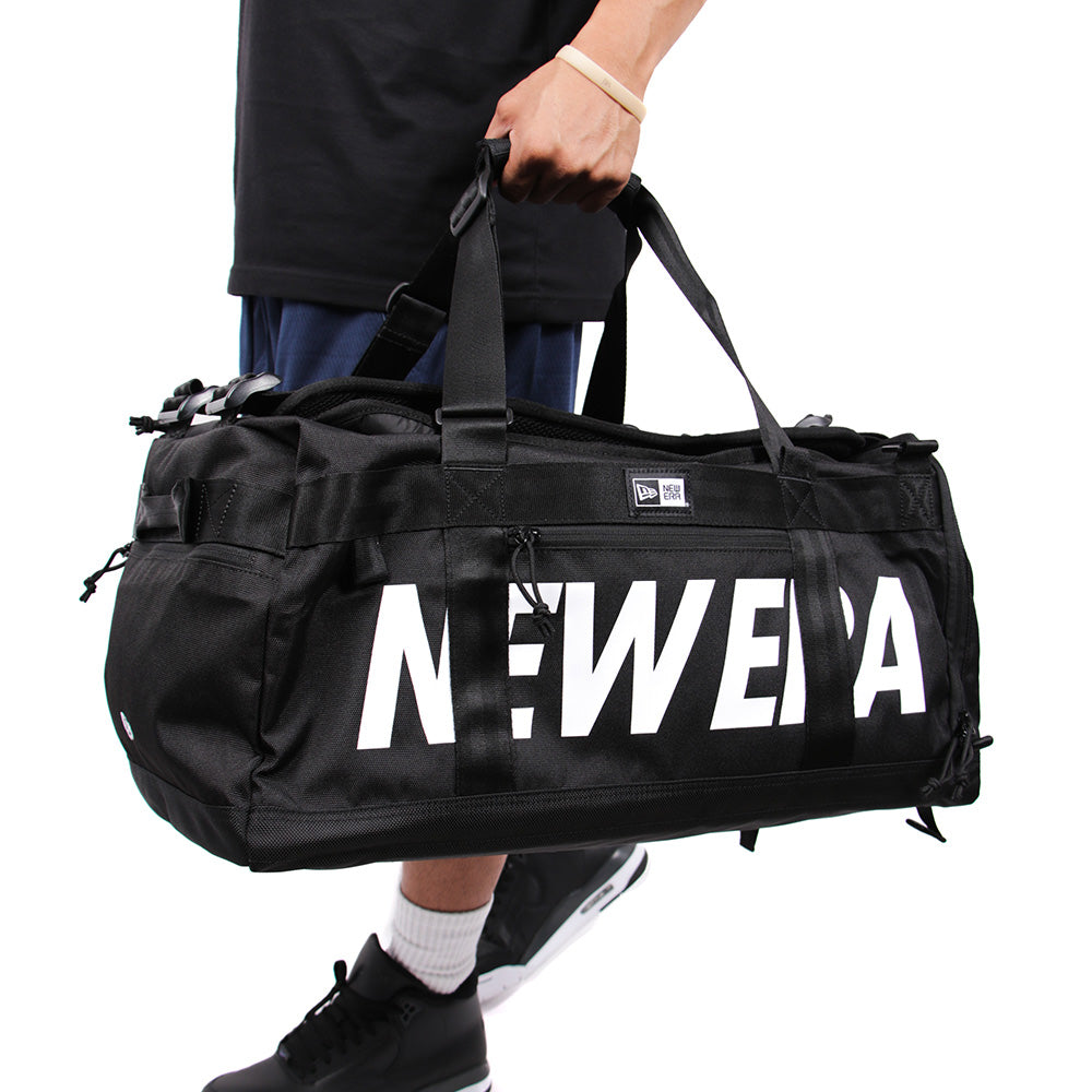 New Era Wordmark Black White Club Duffle Bag