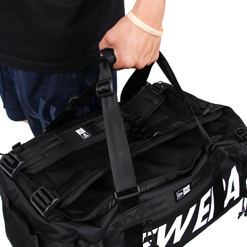 New Era Wordmark Black White Club Duffle Bag