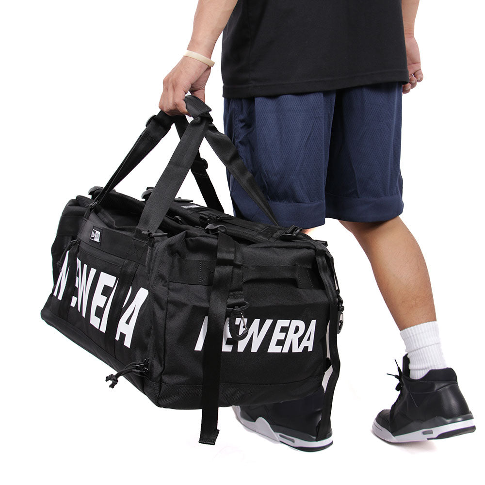 New Era Wordmark Black White Club Duffle Bag