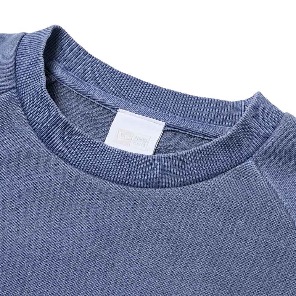 New Era Wordmark Garment Dye Blue Crewneck Sweatshirt