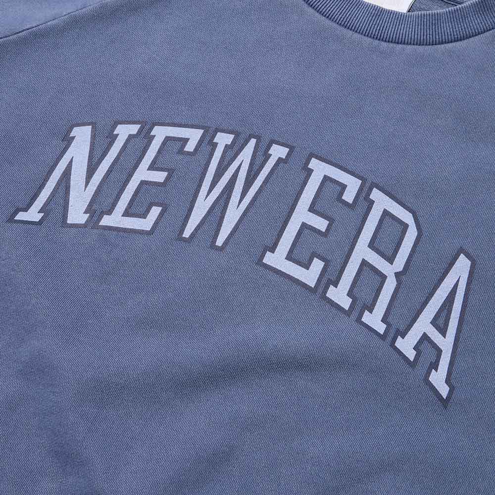 New Era Wordmark Garment Dye Blue Crewneck Sweatshirt