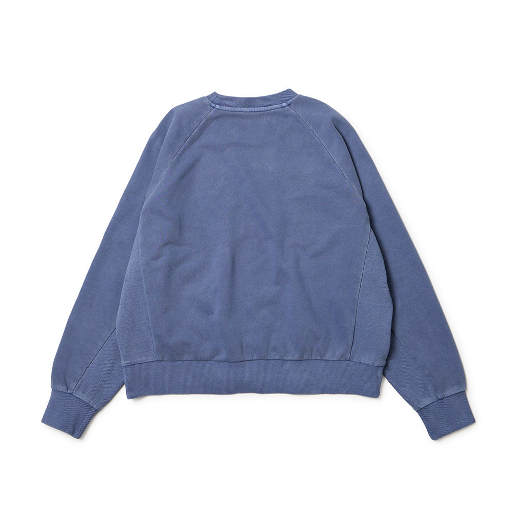 New Era Wordmark Garment Dye Blue Crewneck Sweatshirt