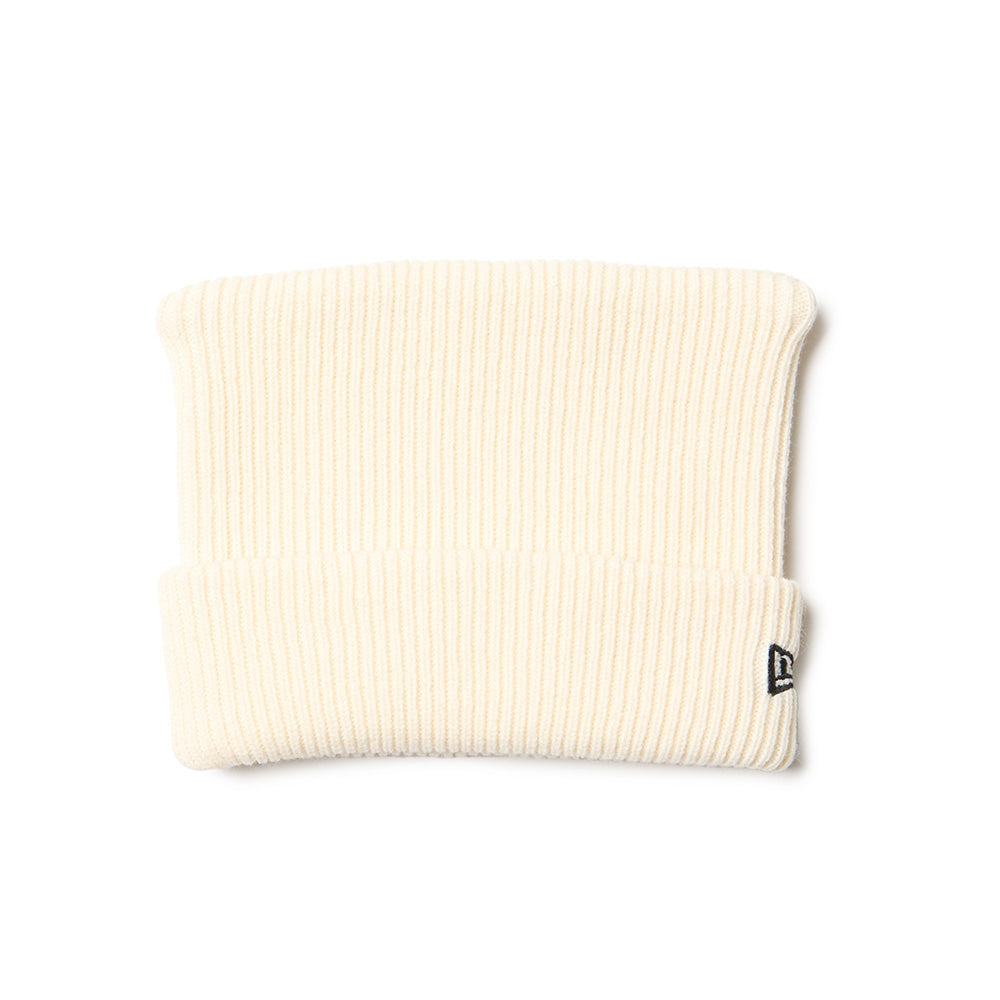 New Era Off White Square Rib Knit Beanie