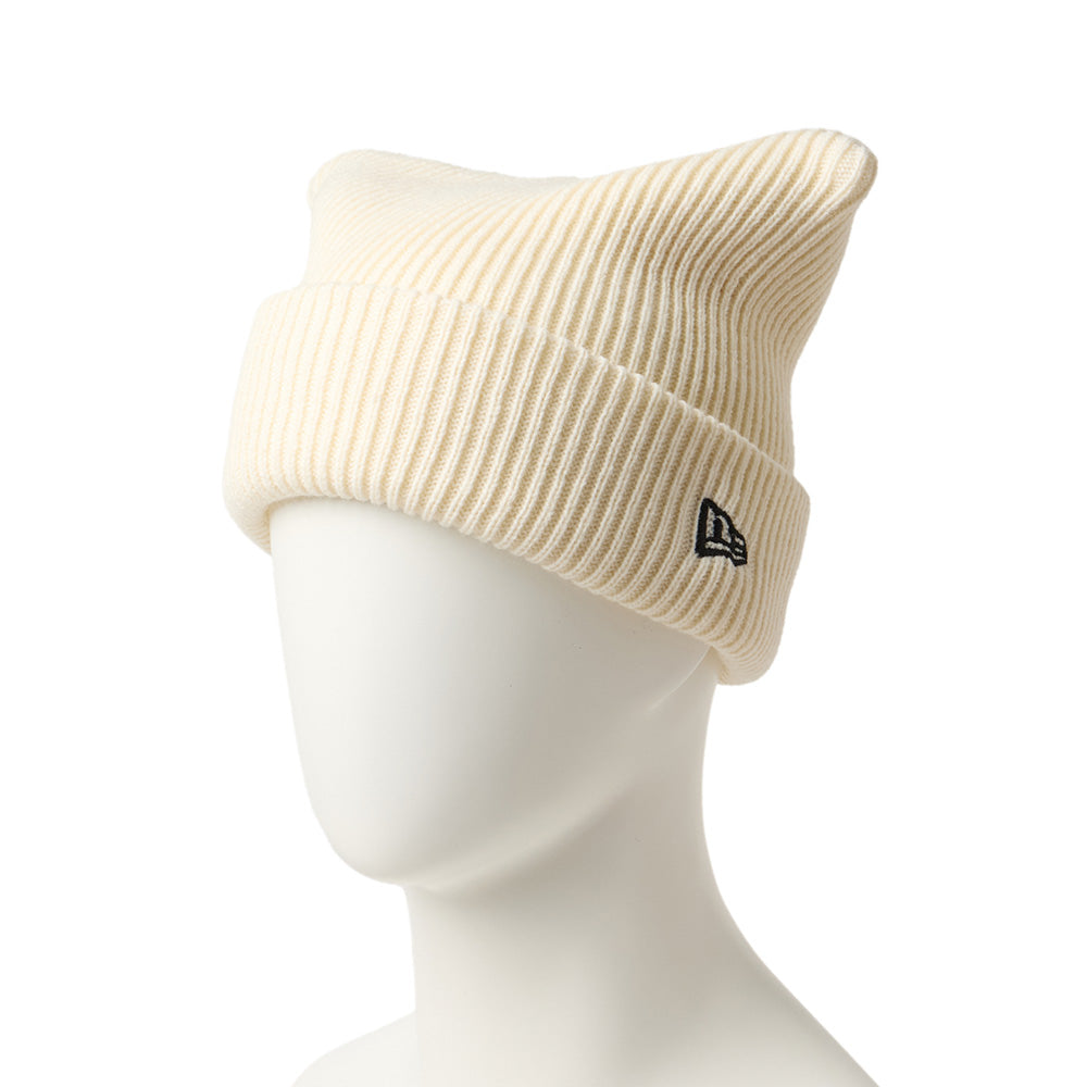 New Era Off White Square Rib Knit Beanie