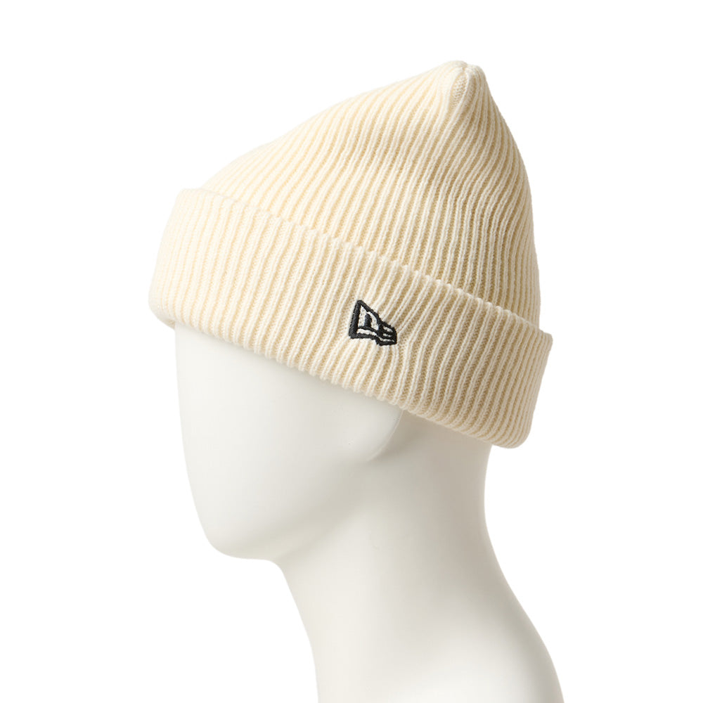 New Era Off White Square Rib Knit Beanie