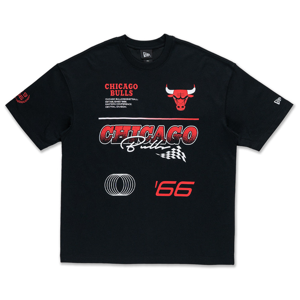 New Era Chicago Bulls Racing Black COOLERA Oversized Short Sleeve T-Shirt