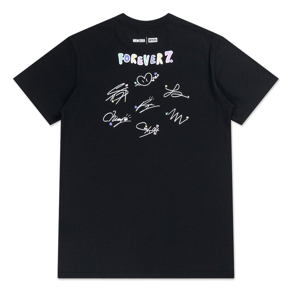 New Era x BT21 The Journey Forever 7 Black Short Sleeve T-Shirt