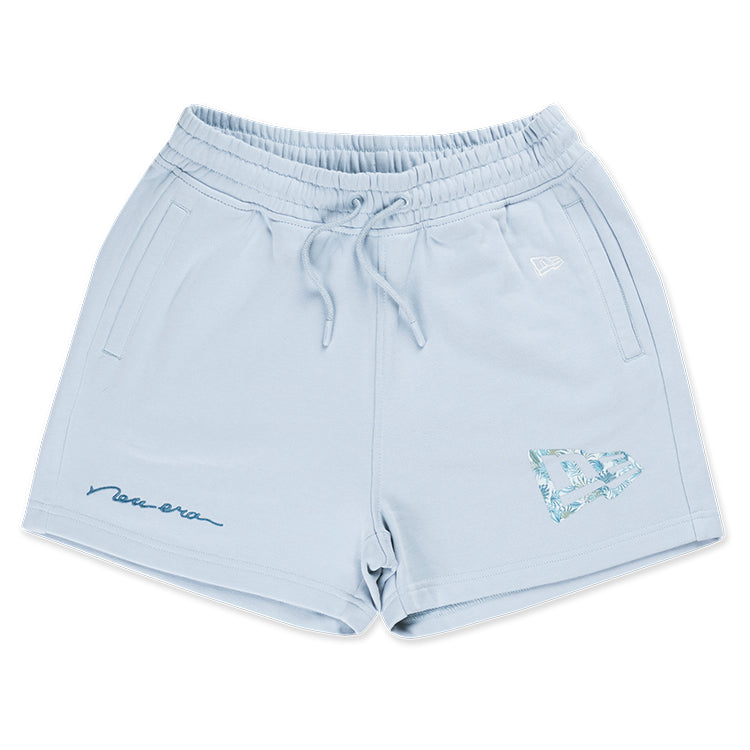 New Era Soft Nature Plants Soft Blue Women Knit Shorts
