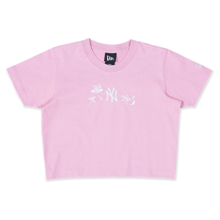 New York Yankees MLB Sakura Rose Pink Women Crop Top T-Shirt