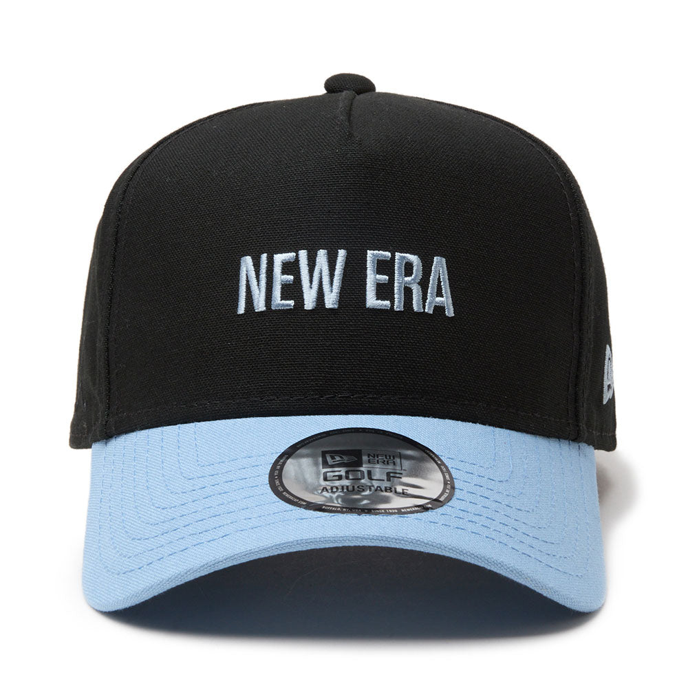 New Era Golf Wordmark Duck Canvas Black 9FORTY A-Frame Snapback Cap