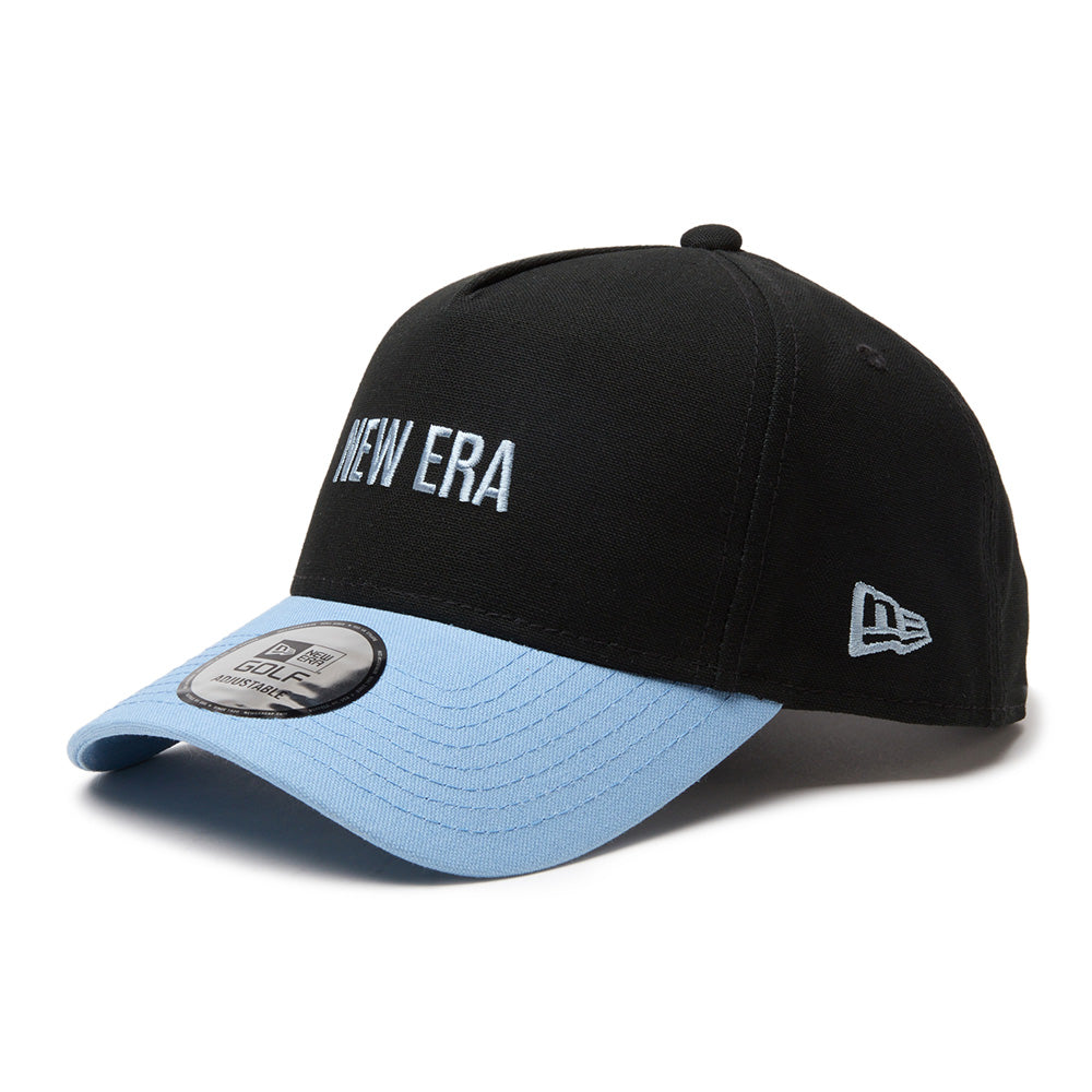New Era Golf Wordmark Duck Canvas Black 9FORTY A-Frame Snapback Cap