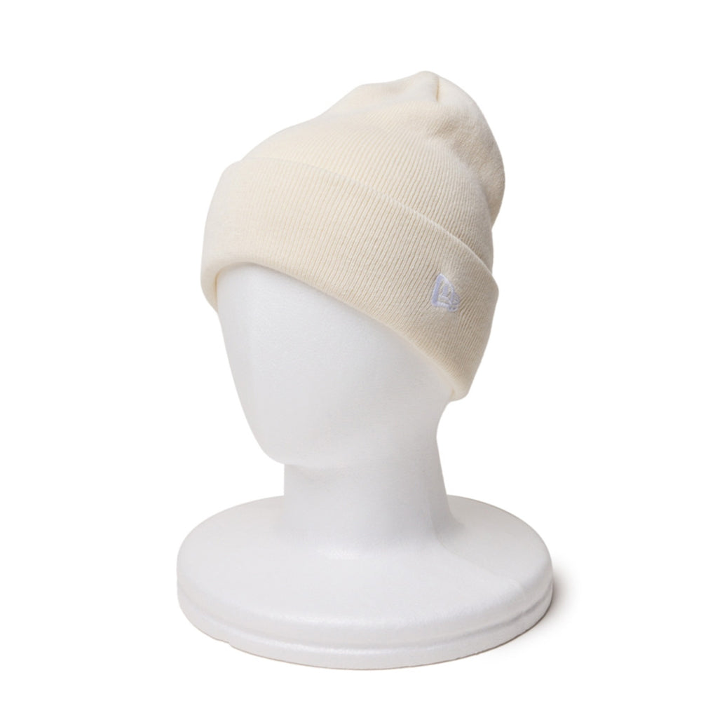 New Era Basic Off White Cuff Knit Beanie