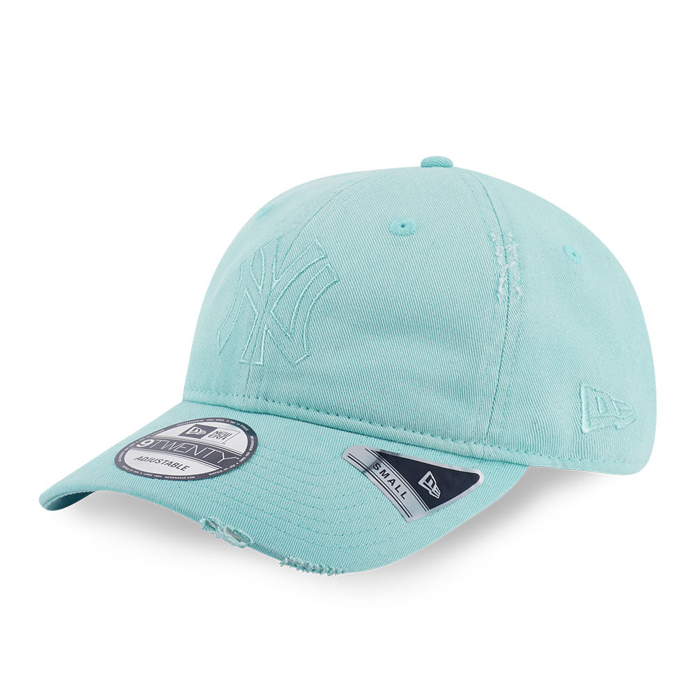 New Era New York Yankees MLB Logo Washed Arctic Teal 9TWENTY Small Adjustable Cap