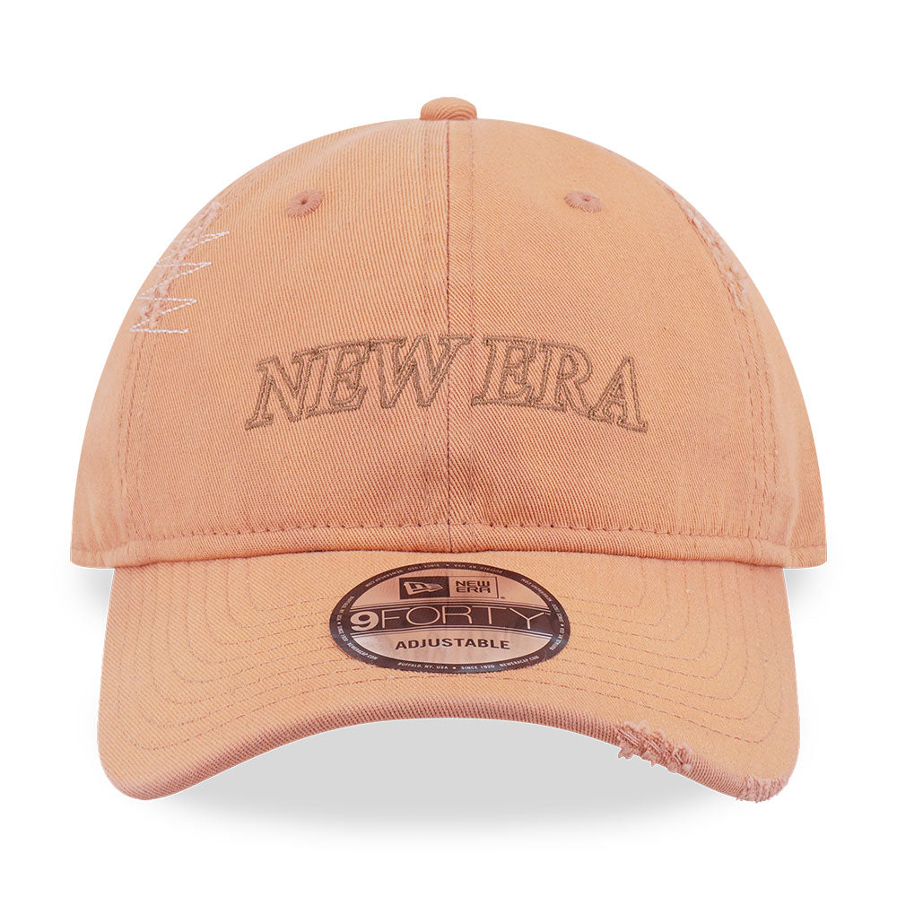 New Era Logo Washed Deep Sand 9FORTY Unstructured Adjustable Cap