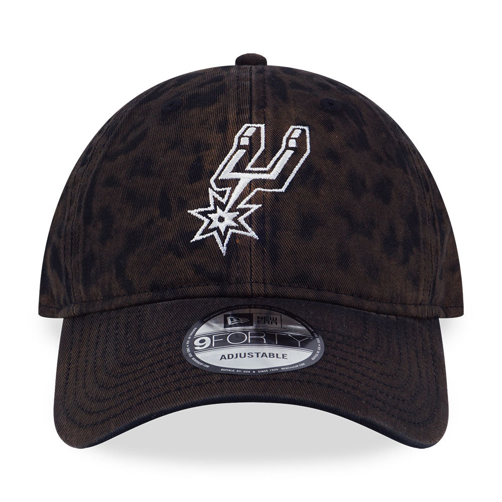 New Era San Antonio Spurs NBA Hand Brush Wash Black 9FORTY Unstructured Adjustable Cap