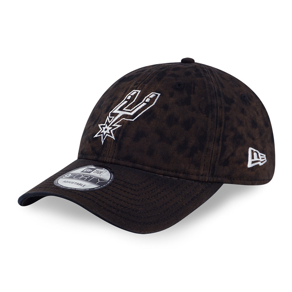 New Era San Antonio Spurs NBA Hand Brush Wash Black 9FORTY Unstructured Adjustable Cap