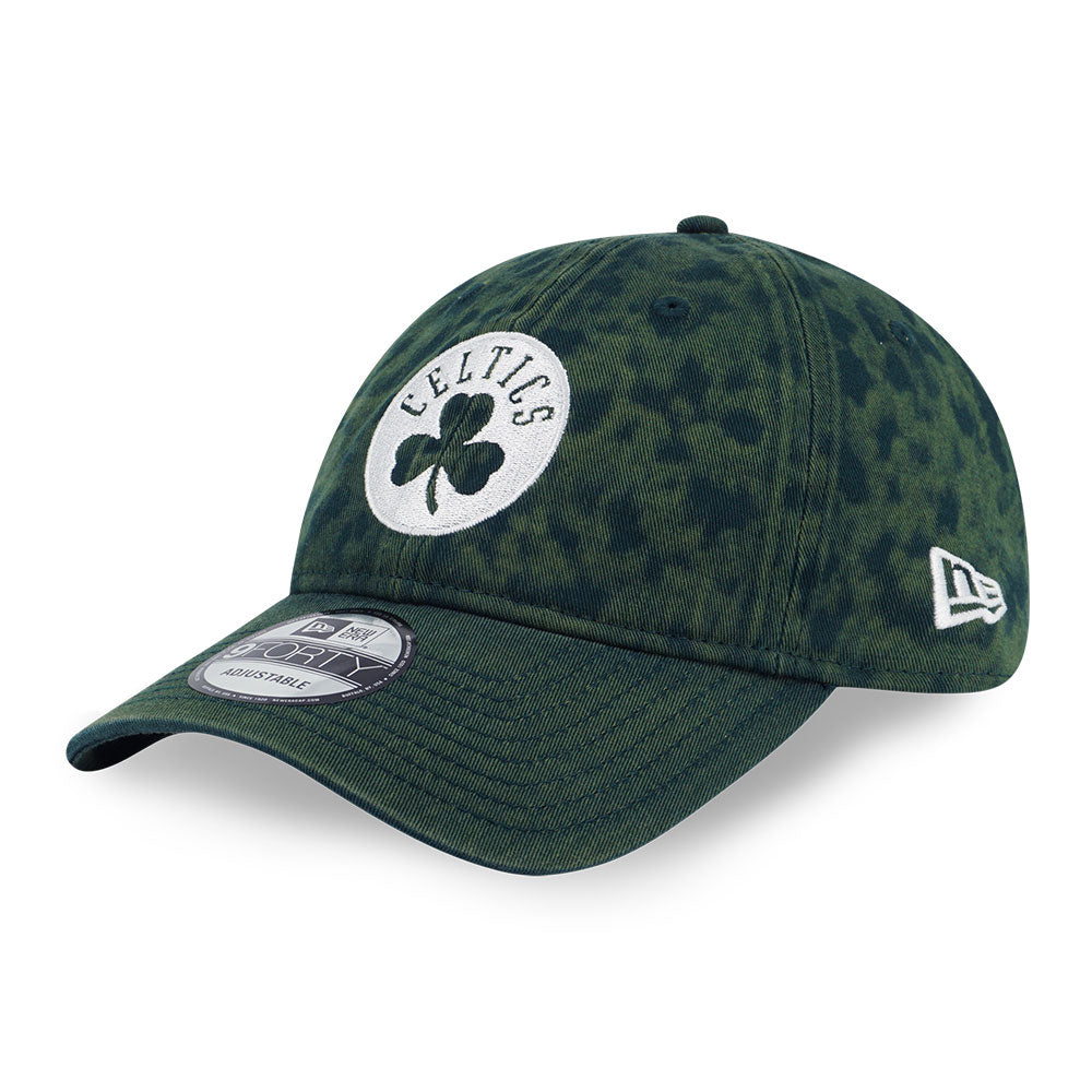 New Era Boston Celtics NBA Hand Brush Wash Dark Green 9FORTY Unstructured Adjustable Cap