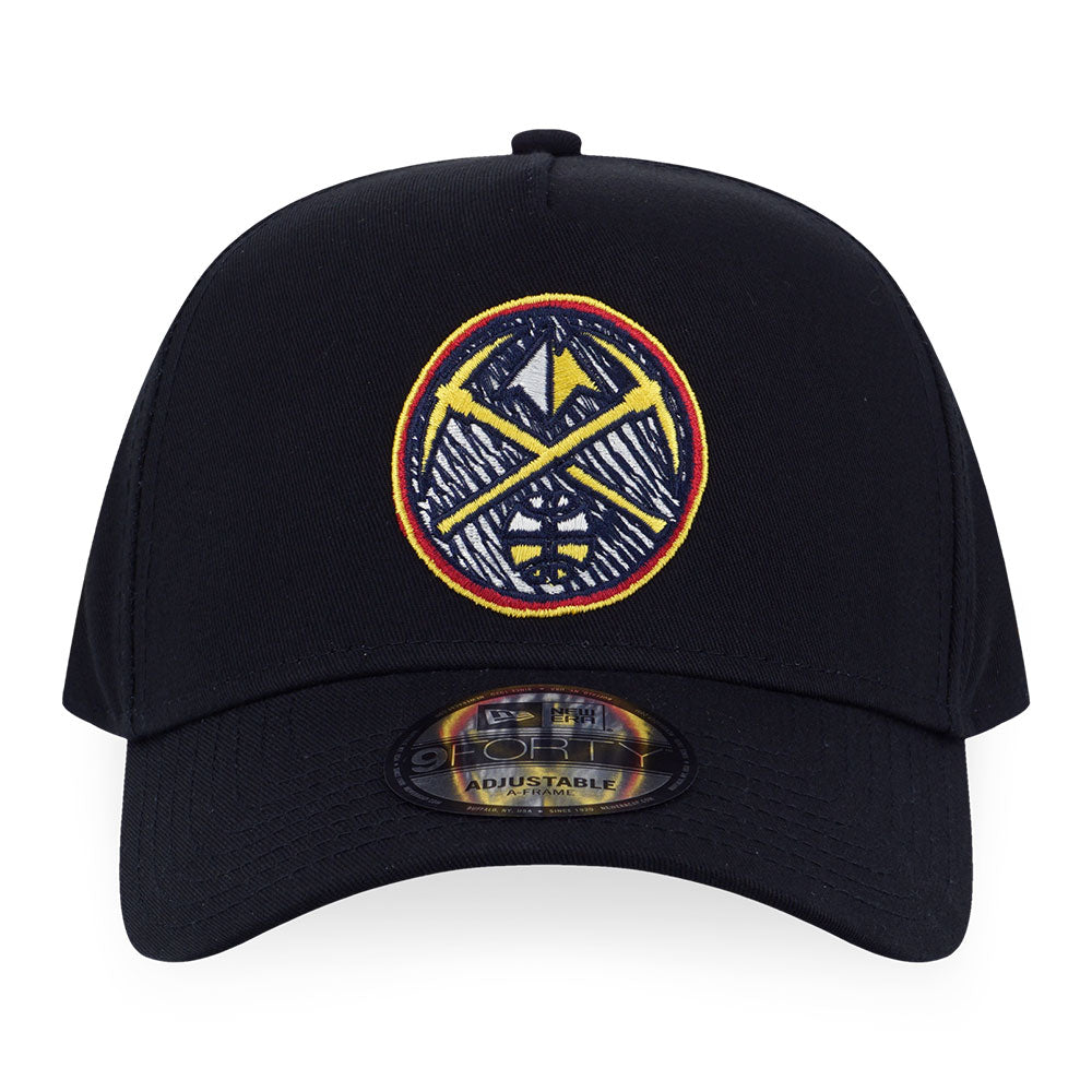 New Era Denver Nuggets NBA Doodles Black 9FORTY A-Frame Adjustable Cap