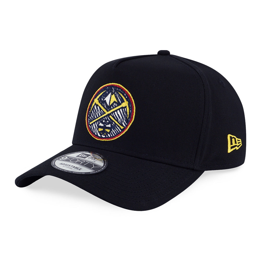New Era Denver Nuggets NBA Doodles Black 9FORTY A-Frame Adjustable Cap