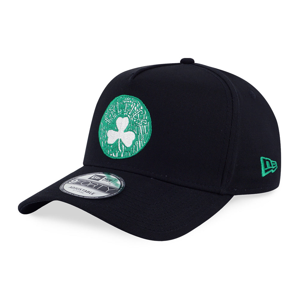 New Era Boston Celtics NBA Doodles Black 9FORTY A-Frame Adjustable Cap