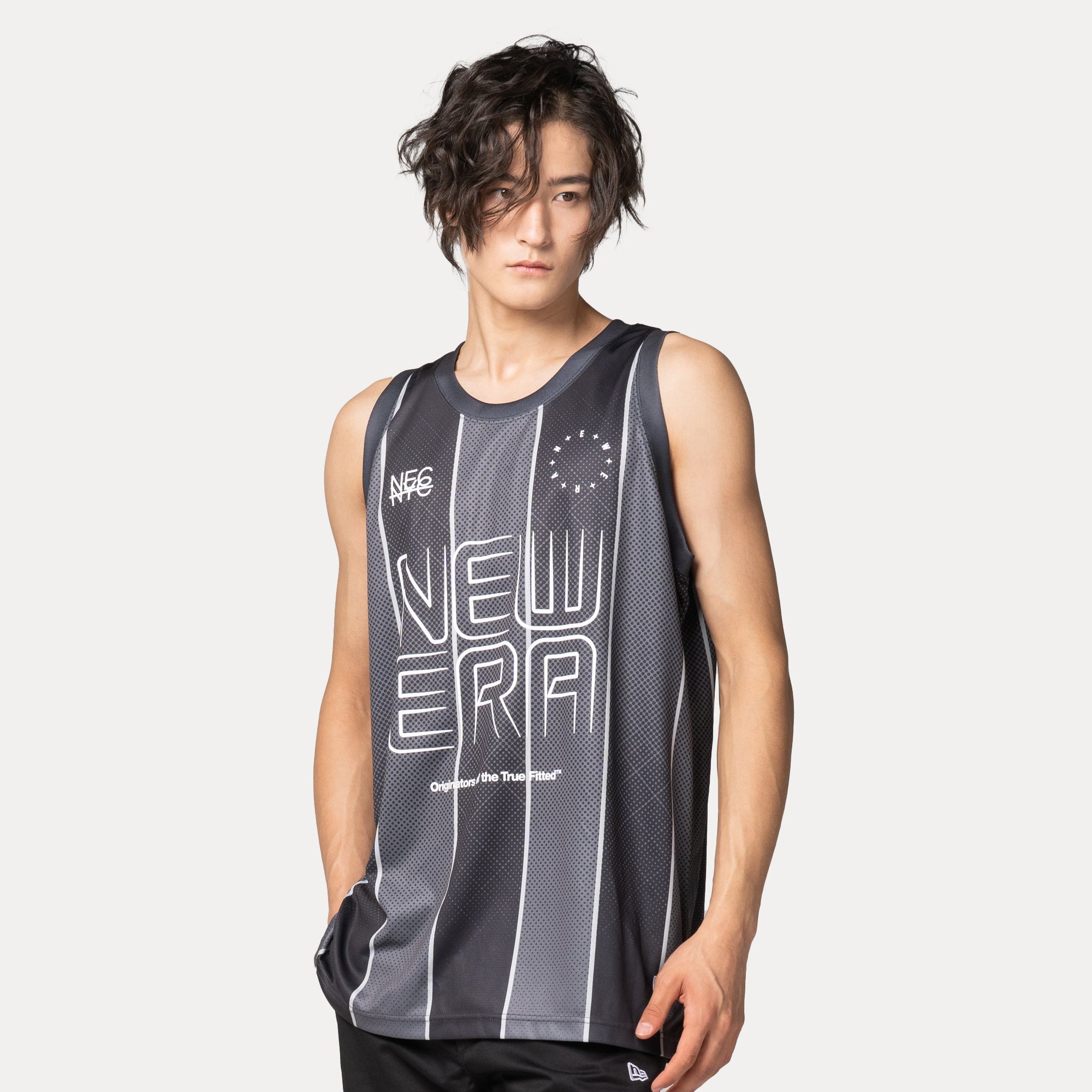 New Era Wordmark City Sport Black Basketball Jersey