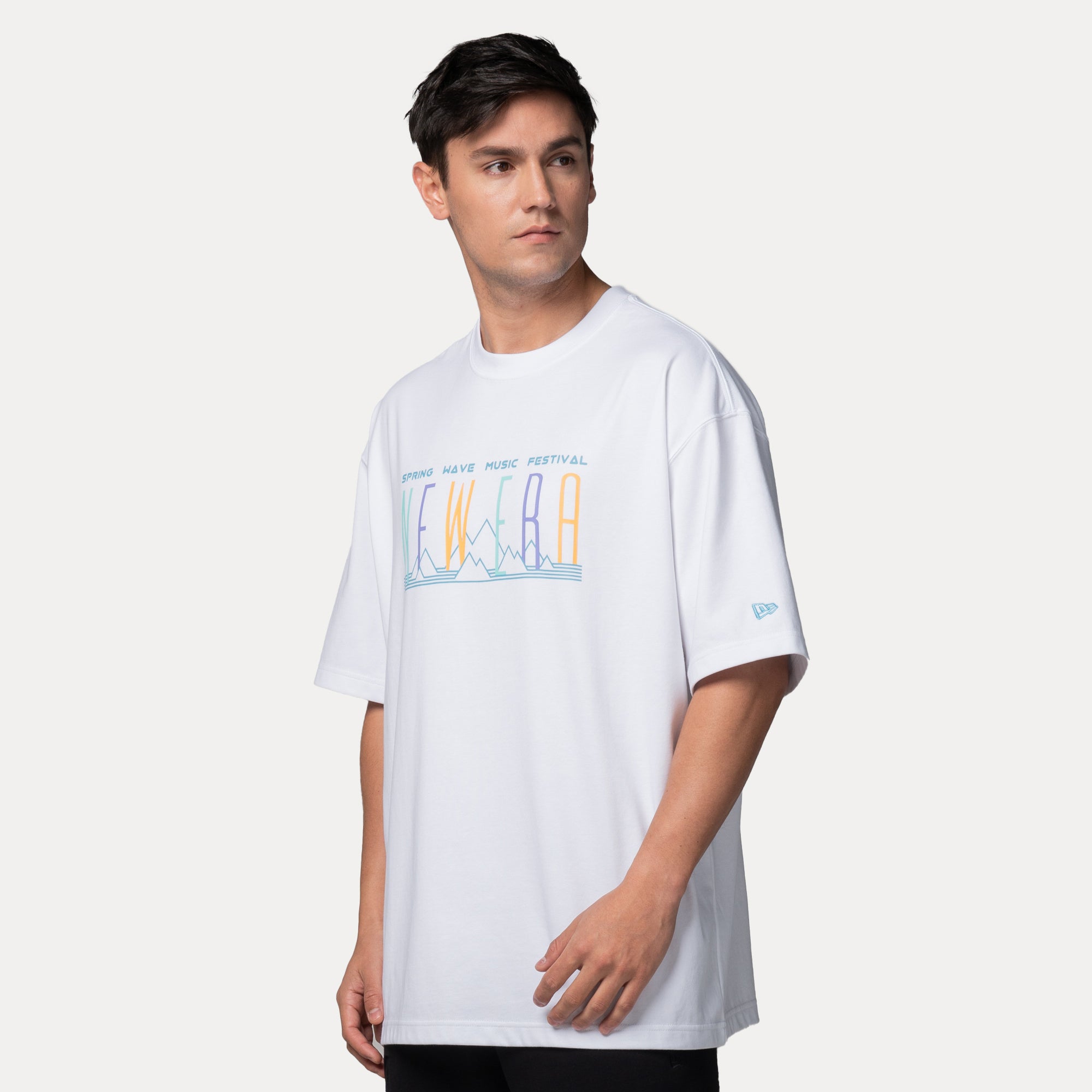 New Era Wordmark Spring Wave Fest White COOLERA Oversized Short Sleeve T-Shirt