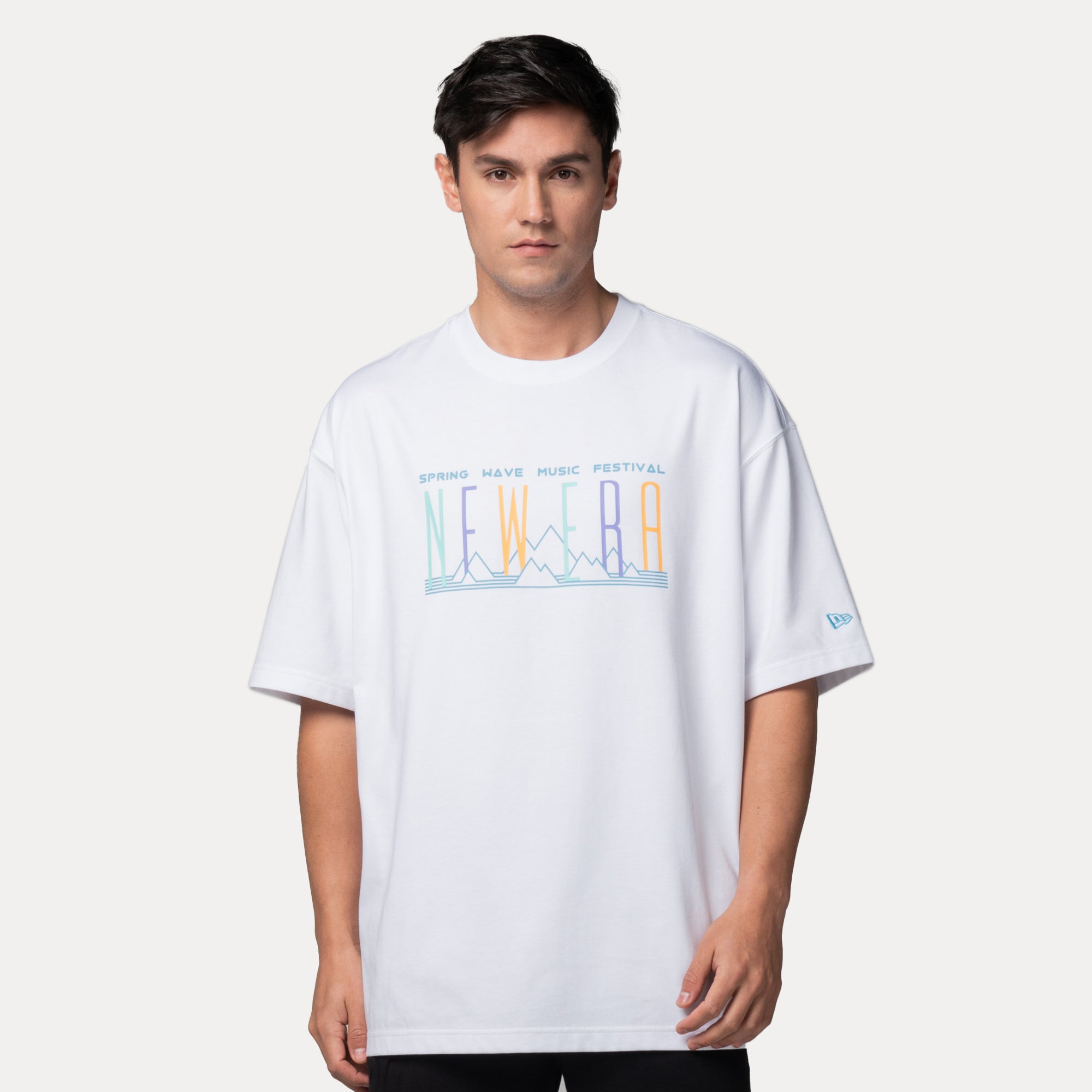 New Era Wordmark Spring Wave Fest White COOLERA Oversized Short Sleeve T-Shirt