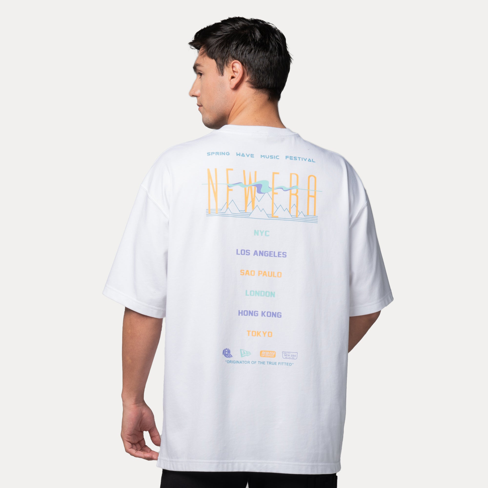 New Era Wordmark Spring Wave Fest White COOLERA Oversized Short Sleeve T-Shirt