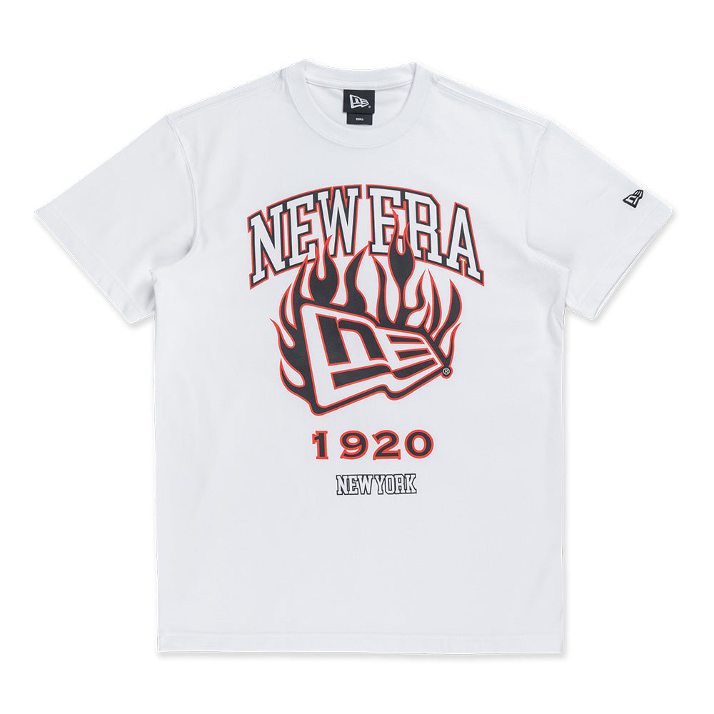 New Era Flag Flame White COOLERA Short Sleeve T-Shirt