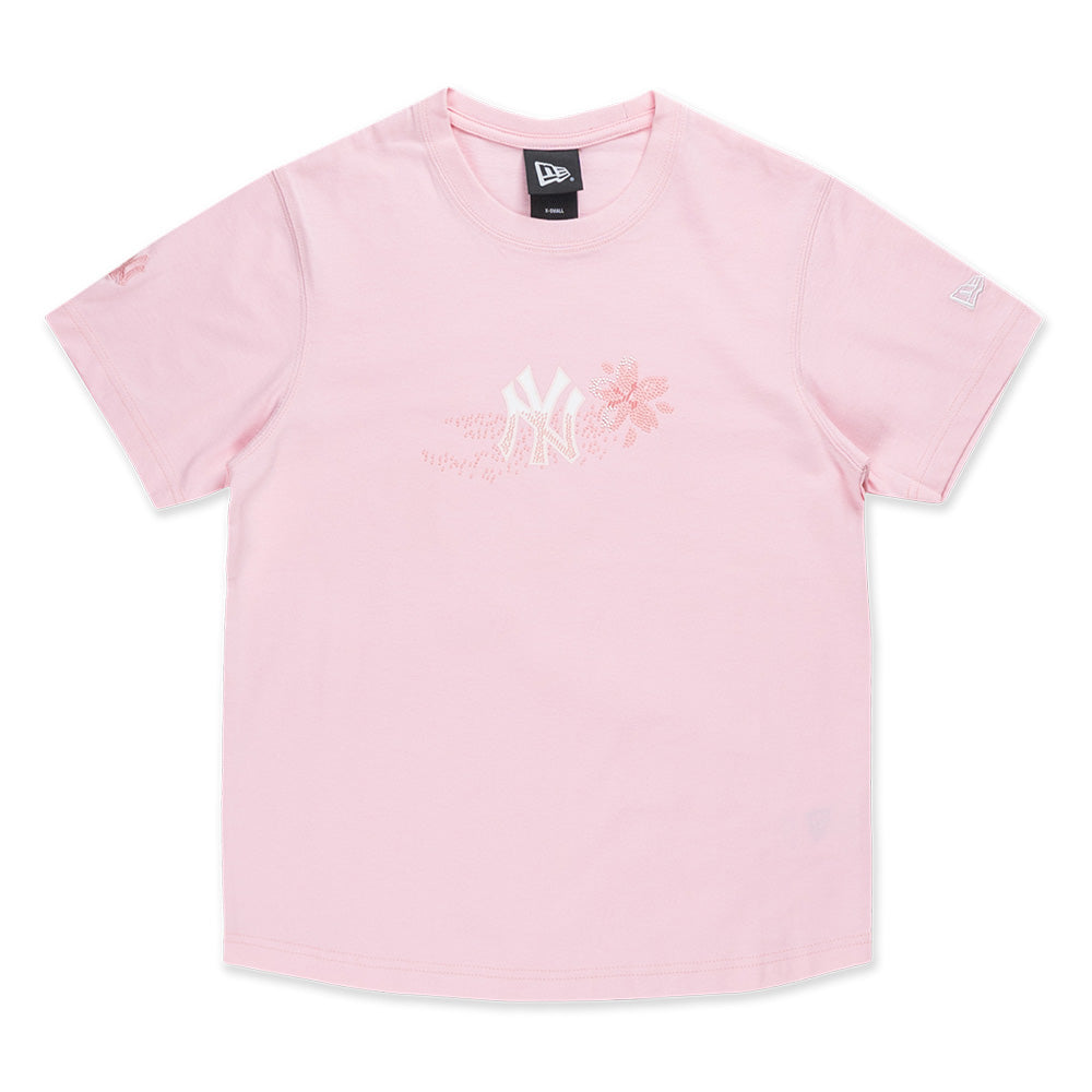 New Era New York Yankees MLB Floral Pink Women Short Sleeve T-Shirt
