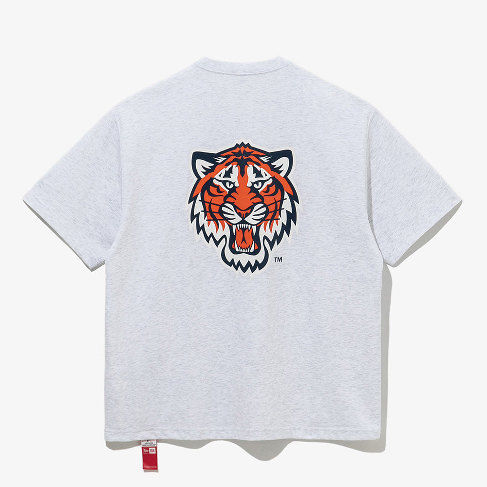 ■New Era■ MLB Detroit Tigers Felt Pocket T-Shirt Heather G New Era Detroit Tigers MLB Felt Pocket Heather Grey COOLERA