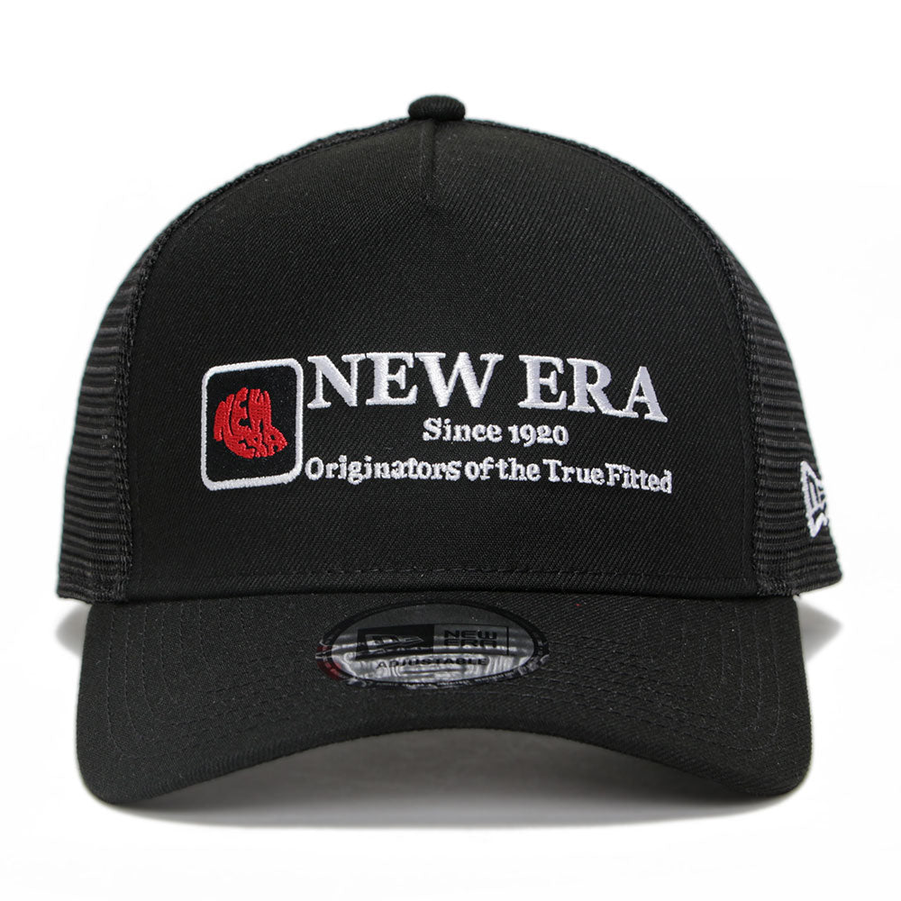 New Era Cap Logo Black 9FORTY A-Frame Trucker Snapback Cap