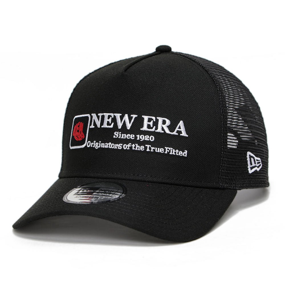 New Era Cap Logo Black 9FORTY A-Frame Trucker Snapback Cap