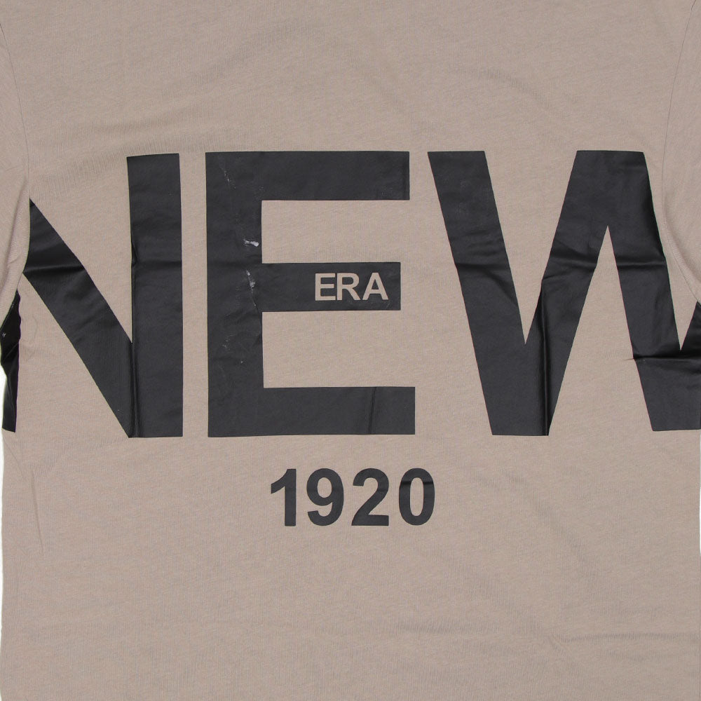 New Era Wordmark 1920 Zoom Up Logo Beige Oversized Short Sleeve T-Shirt