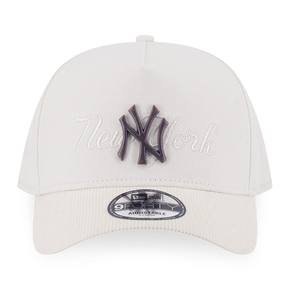 New Era New York Yankees Metal Copper Chrome White 9FORTY A-Frame Snapback Cap
