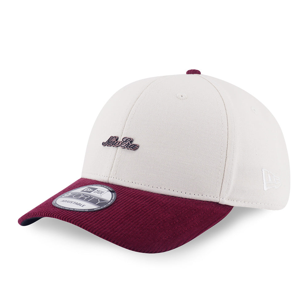 New Era Script Metal Copper Chrome White Maroon 9FORTY Adjustable Cap