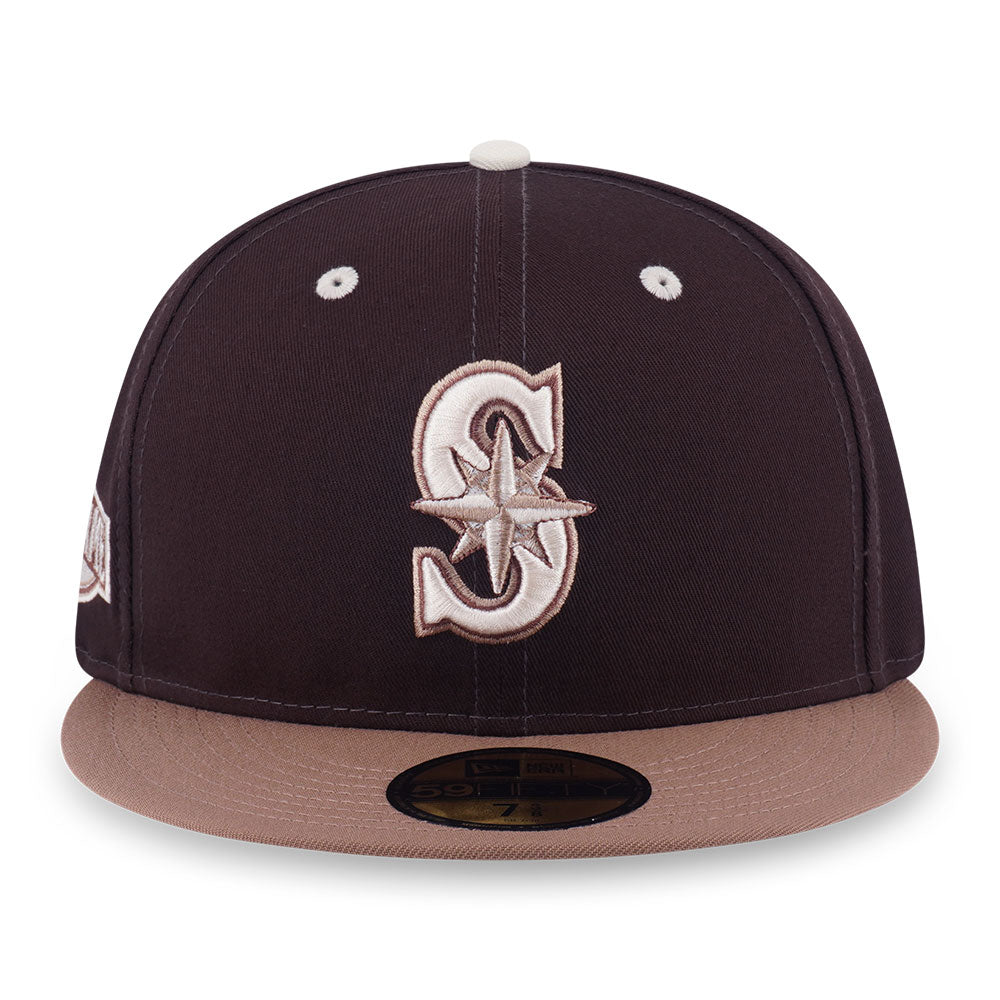 New Era Seattle Mariner 5950 Pack Iced Latte Chocolate Brown 59FIFTY Fitted Cap
