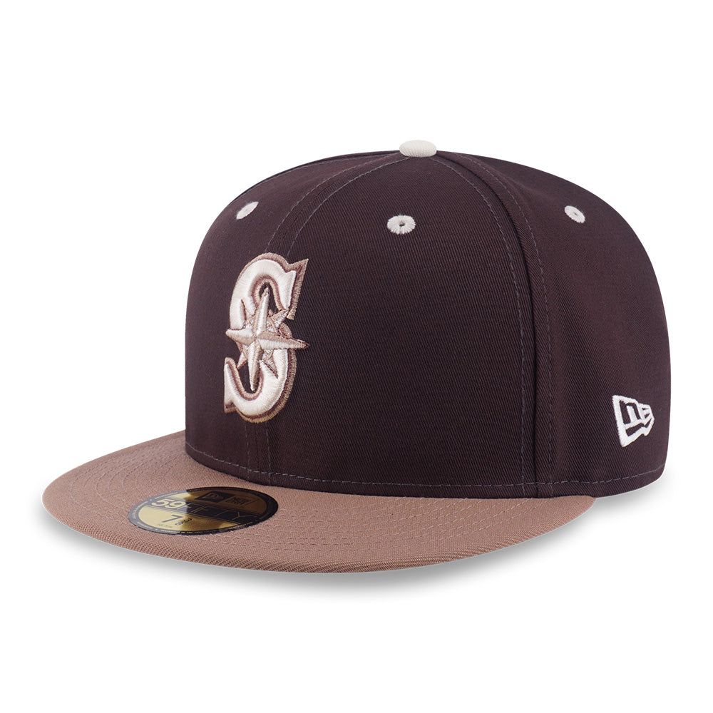 New Era Seattle Mariner 5950 Pack Iced Latte Chocolate Brown 59FIFTY Fitted Cap