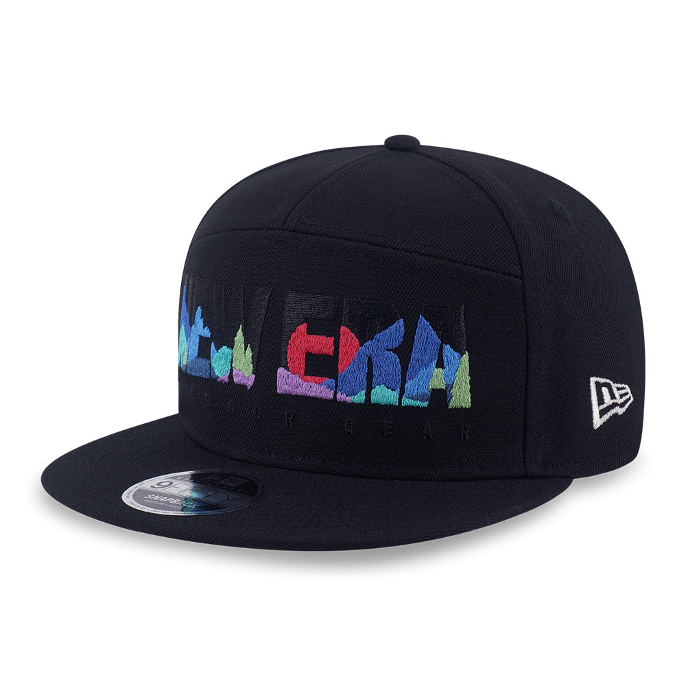 New Era Mountain Logo FW25 Black 9FIFTY Split Panel Snapback Cap