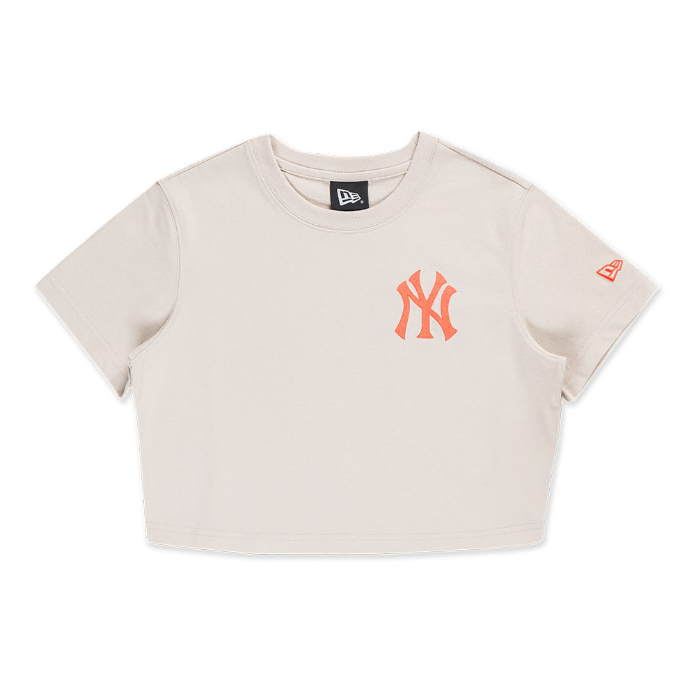New Era New York Yankees Color Era FW25 Stone Women Crop Top Short Sleeve T-Shirt