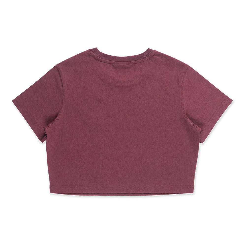 New Era Los Angeles Dodgers Color Era FW25 Maroon Women Crop Top Short Sleeve T-Shirt