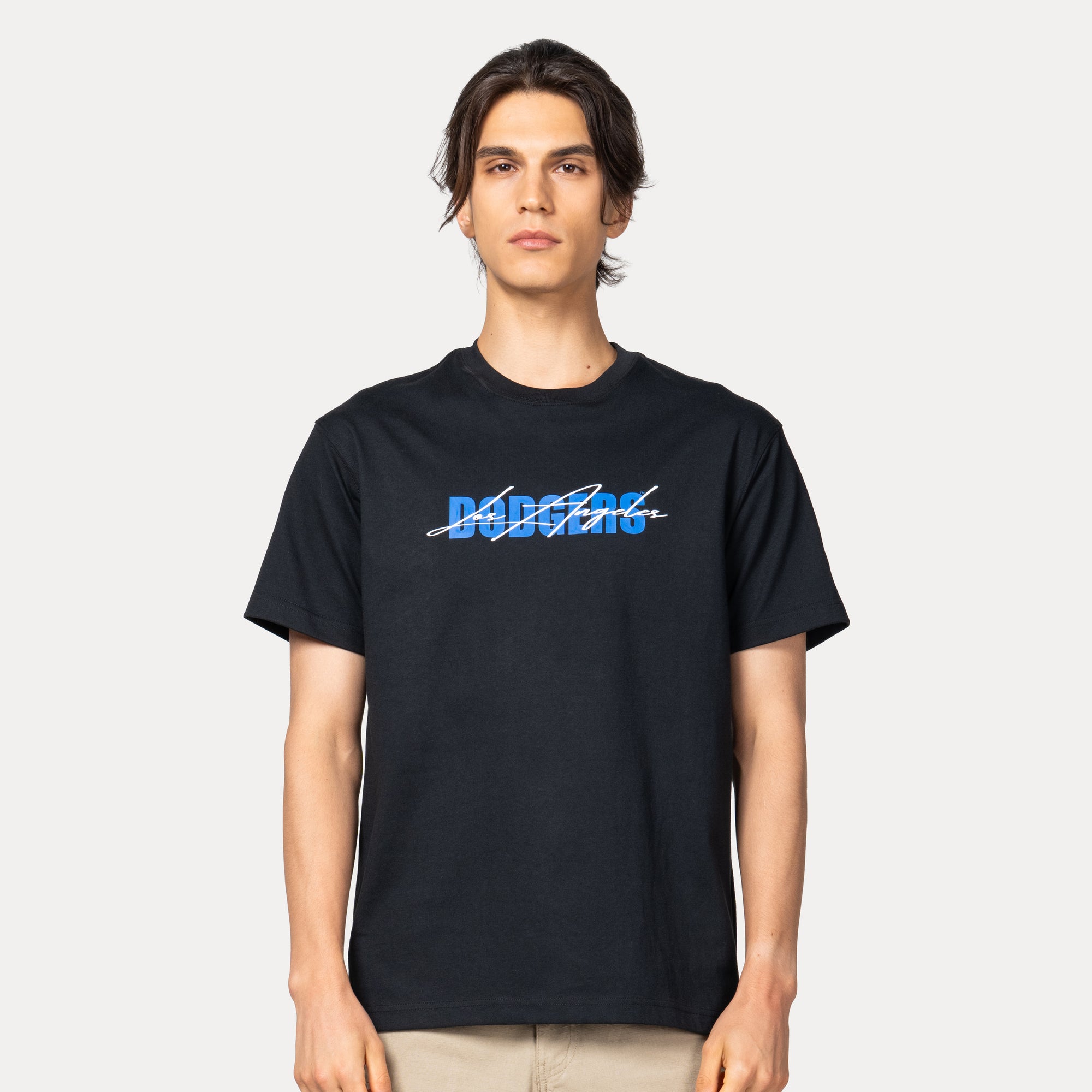 New Era Los Angeles Dodgers Mix League Script Black COOLERA Short Sleeve T-Shirt