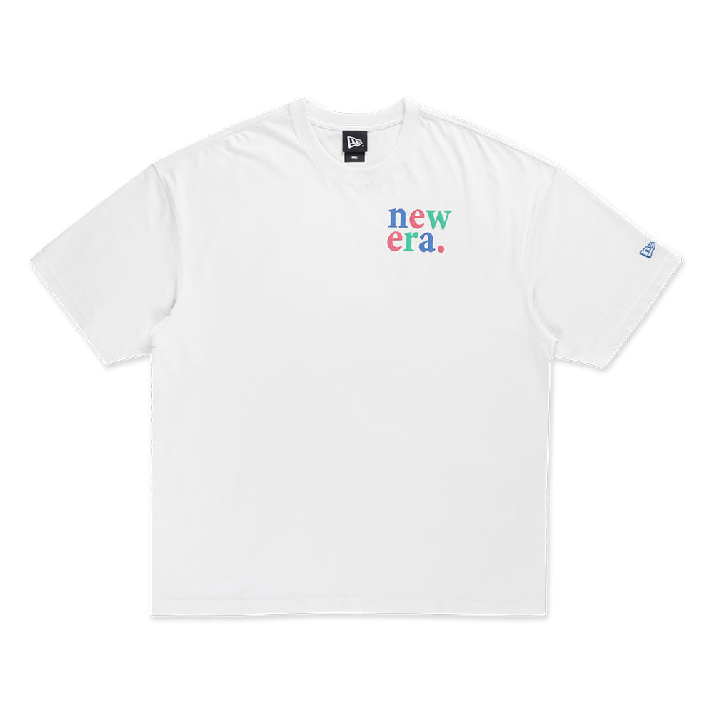 New Era Wordmark 90s Vibe White Oversized Short Sleeve T-Shirt