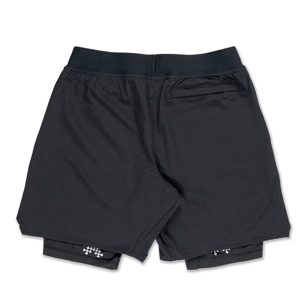 New Era USA Wordmark Trail Runner Black Layered Active Shorts