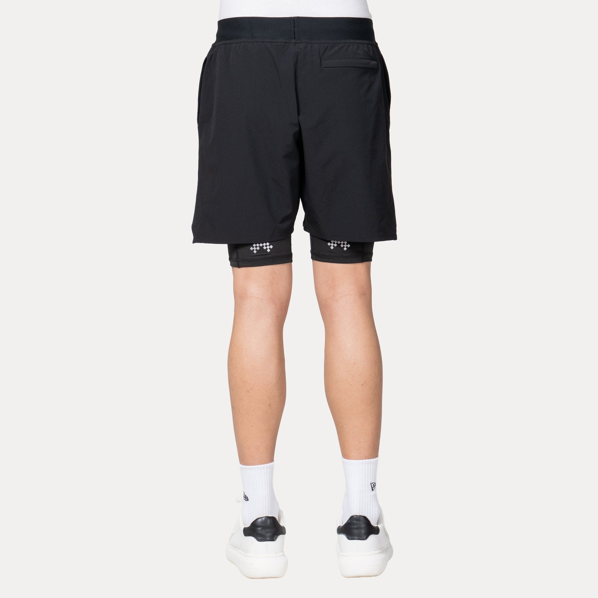 New Era USA Wordmark Trail Runner Black Layered Active Shorts