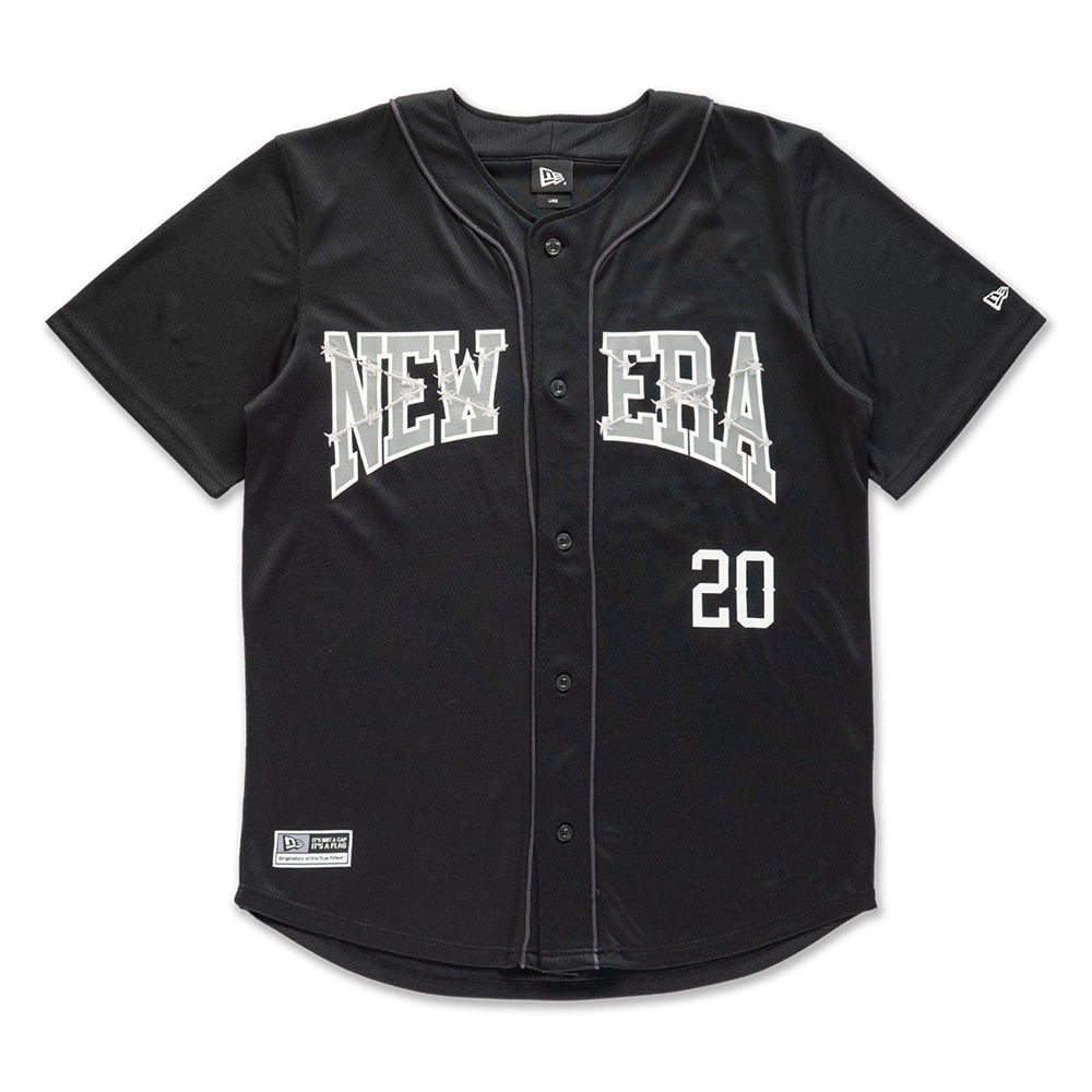 New Era Wordmark Street Graphic Black Baseball Jersey