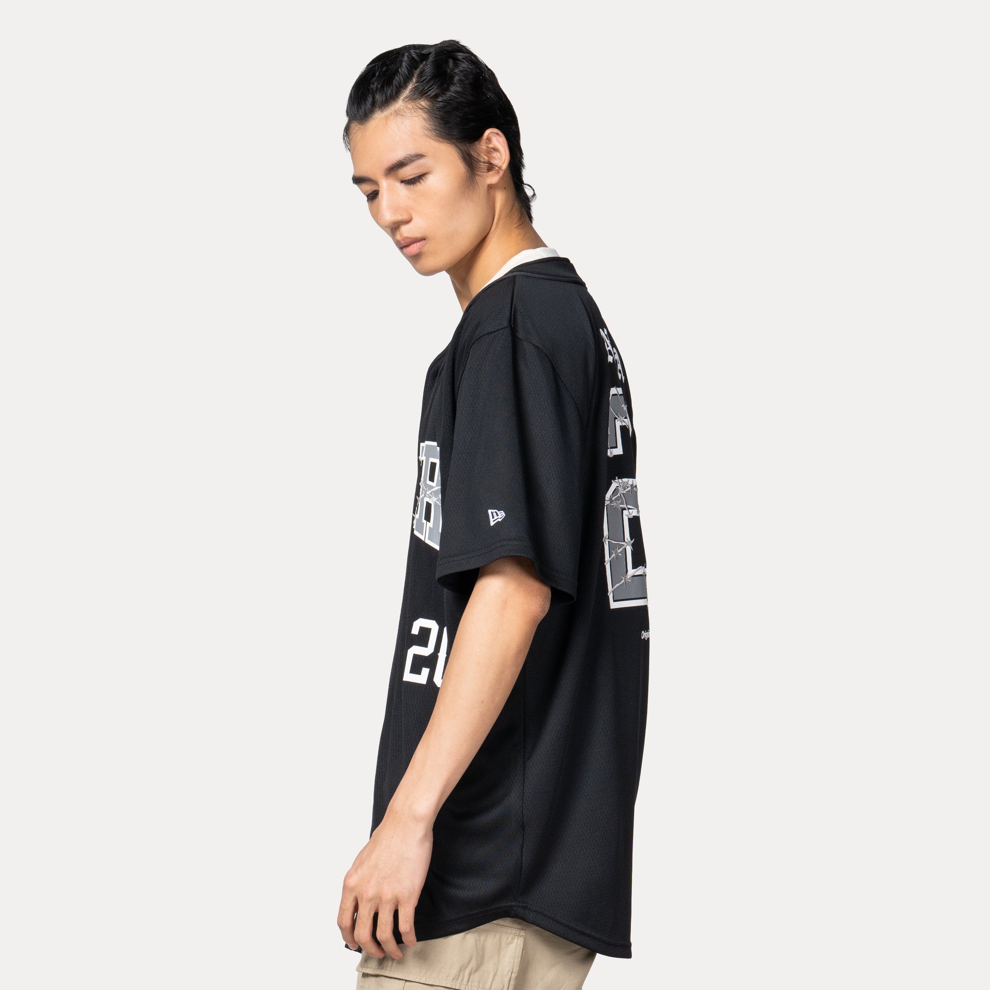 New Era Wordmark Street Graphic Black Baseball Jersey
