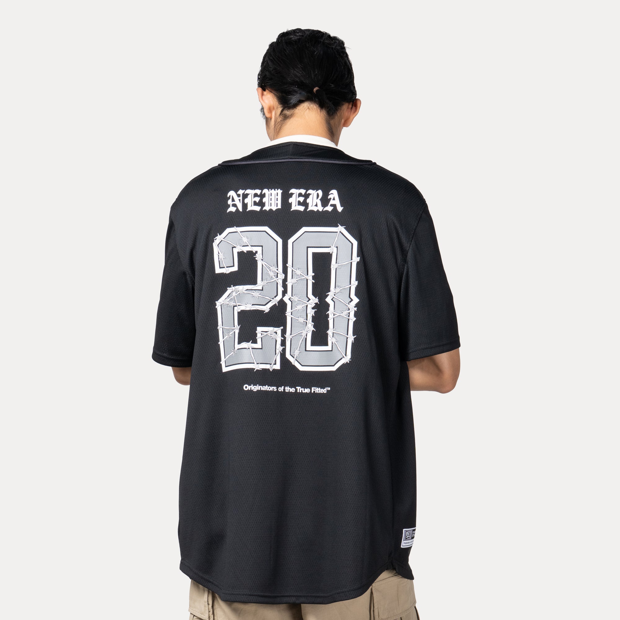 New Era Wordmark Street Graphic Black Baseball Jersey