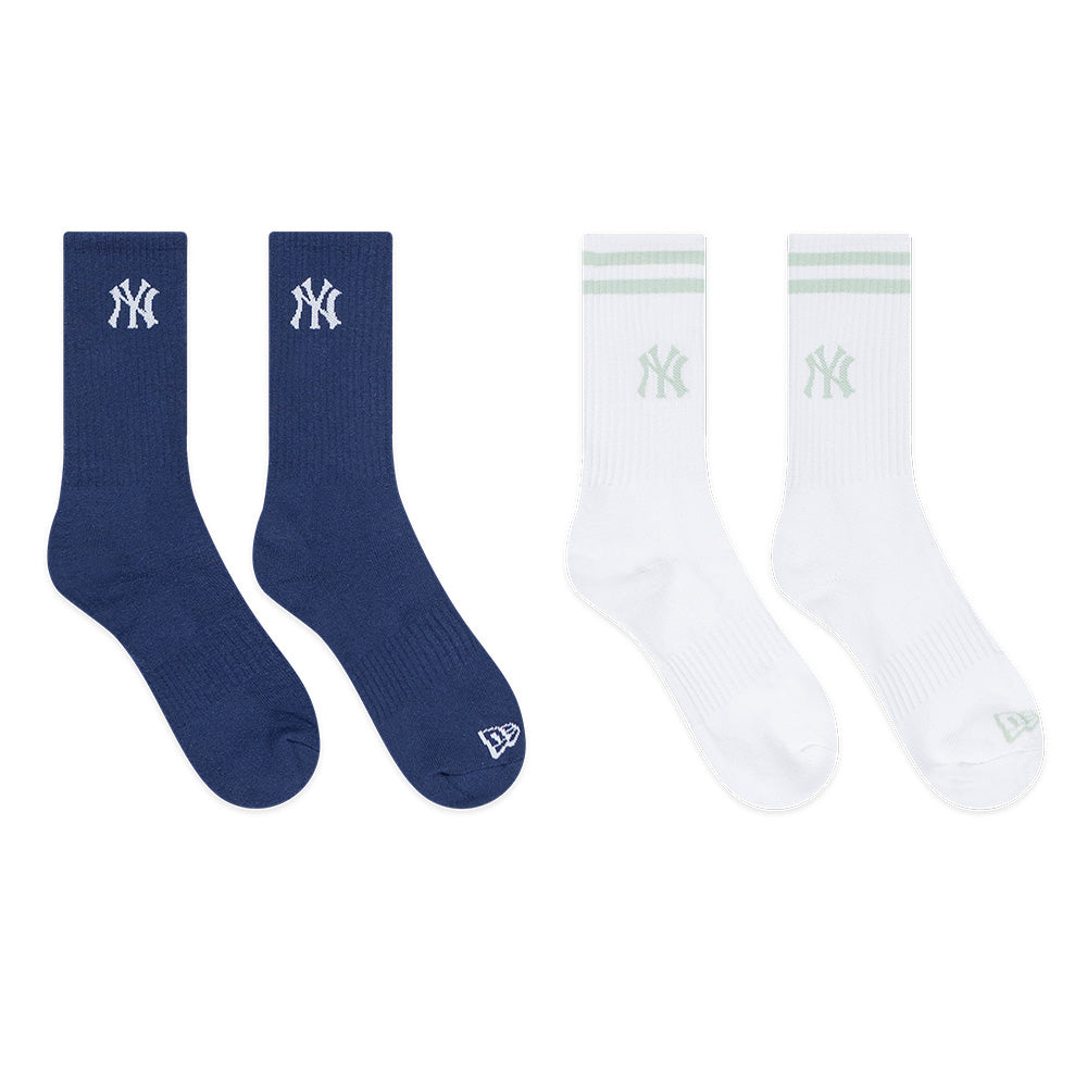 New Era New York Yankees Color Era FW25 Muted Indigo and White Socks